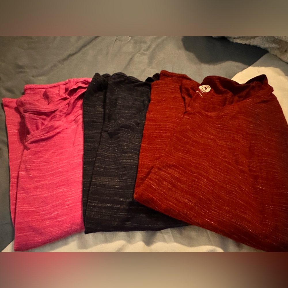 3 So Brand long sleeve heathered tees, medium, worn 1x